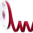 Ribbli Vintage Red Velvet Ribbon Double Faced 3/8 Inch 10-Yard Spool Red Ribbon Use for Christmas Tree Ornaments Gift Wrapping Wreath Decoration Wedding Boutonnieres