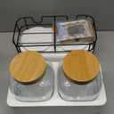 2 Pack 1 Gallon Glass Drink Dispenser with Bamboo Lid, Beverage Dispenser with Stand, Drink Machine for Lemonade, Iced Drinks Kombucha Dispenser