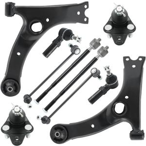 10-Piece Front Suspension Kit for Toyota Corolla/Matrix 2009 2010 2011 2012 2013 | Lower Control Arms with Ball Joints, Sway Bar Links, Inner & Outer Tie Rod Ends - Full Replacement Set