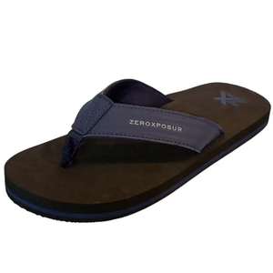 ZeroXposur Men's Embossed Flip Flops (12, Black)