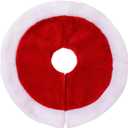 Small Christmas Tree Skirt, 11inch Red Plush Tree Skirt for Mini Christmas Tree Above The Fireplace, Table Candlestick Decorations, New Year Holiday Ornaments