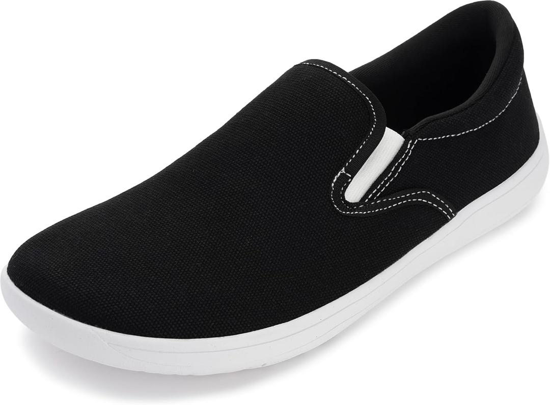 WHITIN Wide Toe Box Shoes for Men Minimalist Fashion Casual Slip on Barefoot Sneakers Minimus Size 12 12W Zero Drop Width Fitness Black White 46 WHITIN Wide Toe Box Shoes for Men Minimalist Fashion Casual Slip on Barefoot Sneakers Minimus Size 12 12W Zero Drop Width Fitness Black White 46