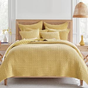 Levtex Home - Mills Waffle - King/Cal King Quilt Set - Ochre Cotton Waffle - Quilt Size (106 x 92in.), Sham Size (36 x 20in.)
