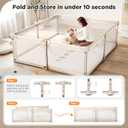 Baby Playpen,59"x59" Foldable Playpen for Babies and Toddlers with Gate,Large Play Pen with Zipper Door,Baby Play Pen Play Area(Khaki)