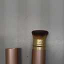 Retractable Kabuki Travel Makeup Brush, All-in-One Face Brush with Protective Cap, Ultra-Soft Dense Bristles for Powder, Blush, Foundation, Flawless On-the-Go Application(Rose Gold)