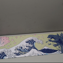 Japanese Waves Gaming Mouse Pad XL Extended Big Mousepad Large Desk Mat 31.5x11.8 Inch Non-Slip Rubber Base Abstract Keyboard Desk Pad Game