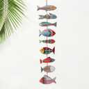 Novabright Wooden Fish Hanging Wall Decor Nautical Rustic Fishing Wood Sculpture Decorations Beach Coastal Theme Farmhouse Hanging Sign for Home Bathroom Bedroom Lake House(Colorful)