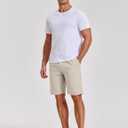 COOFANDY Mens Casual Shorts Cotton Elastic Waist Shorts Drawstring Summer Beach Shorts (Beige, M)