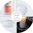 2pcs Clear Glass Candle Plates Round Decorative Pillar Candle Plate Pedestal Candle Tray Stand for Dining Table Wedding Party Spa(S,L)