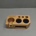 KHAVA Espresso Tamping Station | Wooden Coffee Tamper Station 51-54 mm | Espresso Organizer Portafilter Holder | Coffee Station Organizer for Countertop | Espresso Accessories for Coffee Bar, Natural