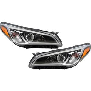 Halogen Headlights w/o Bulbs Compatible with Sonata 2015-2017
