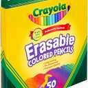 Crayola Erasable Colored Pencils (50ct), Bulk Colored Pencil Set, Pencils for Adult Coloring Books, Art Supplies, Holiday Gift for Teens, 6, 7, 8 [Amazon Exclusive] (50 Count (Pack of 1))