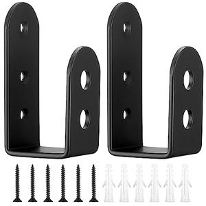 2x4 Door Barricade Brackets, 2 Pcs Door Security Barricade Brackets, Heavy Duty Doors Security Bracket for 2 x 4 Lumber, Open Bar Security Holder U Bracket (3.94x1.89x1.57, Round Edge)