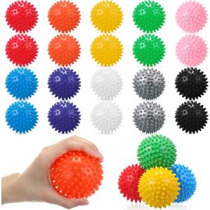 Liliful 36 Pcs Spiky Massage Balls for Feet, Back, Hand Massage Roller Squeeze Balls Plantar Fasciitis Ball Bulk for Foot Hand Trainer Therapy, 10 Colors 3 Inch Multipack