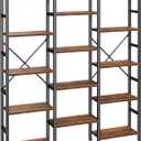 BAYKA Rustic Brown Floating Shelves 47.2in, Set of 2, Wall Mount Wood Shelf Easy Install, 30lbs Max Load, Hidden Bracket, Shelving for Bathroom Bedroom Kitchen Office Storage, Multi-Wall Compatible 
