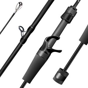 SEASIR Riveria Ultralight Fishing Rod, BFS Spinning Baitcasting Rod, 40T Carbon Fiber Baitcaster Rod, 10 Piece Casting Rod for Freshwater Bass Trout, Fuji O Ring Guide, EVA Handle, Fast, Black, RiveriaC602-UL-F