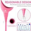 Female Urination Device, Reusable Female Urinal Silicone Women Pee Funnel Allows Women to Pee Standing Up, The Perfect Companion for Camping,Outdoor,TravelFuchsia