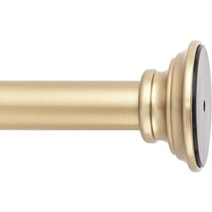 Snug Set | Ultra Strong Secure Hold Tension | Gold Window Curtain Rod | Easy Mount | 2" Silicone Never Slip Pads | Durable Steel Construction | 7/8" Diameter