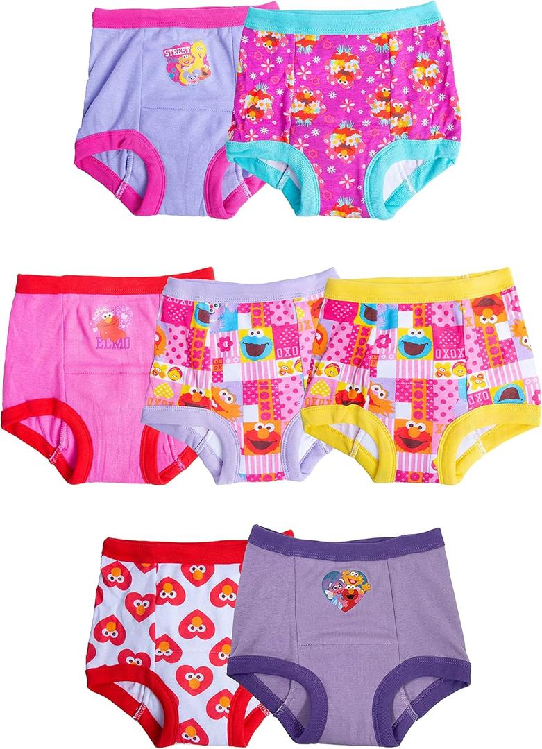Sesame Street Unisex Toddler Potty Training Pants with Elmo, Cookie Monster and Big Bird with Stickers & Success Chart (4T)