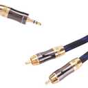 HiFi Dual Shielded (OD 8.0mm) 3.5mm AUX to 2 RCA Audio Adapter Cable (6.6FT)