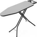 BEWISHOME Foldable Ironing Board, Compact Iron Board with 7 Adjustable Heights and Safety Iron Rest, Ironing Stand with Cover and Pad for Heat Resistance, for Laundry Room 43" X 13" Grey KYB01B