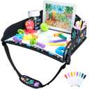 COOLBEBE Kids Travel Tray for Toddler Car Seat, Travel Tray for Airplane, Toddler Car Seat Lap Tray, Carseat Table Tray for Kids Travel Activities (Dinosaur)