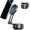 Electric Vacuum Magnetic Suction Phone Holder,Adjustable and Foldable Car Mount,Strong Magnetic Car Phone Holder for iPhone16/15/14/13/12,for Shower/Car/Mirror/Smooth Surfaces(Not Charging Phone)