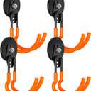 Heavy Duty Storage Magnetic Utility Hooks Large Garage Magnet Hooks with Anti-Slip Coating for Metal Cabinet,Pegboard,Garage Shelve,Garden Tools (Orange4pro)