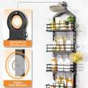 ODesign 4 Tier Height-Adjustable Shower Caddy Hanging Anti-Swing-Over The Shower Head Caddy-Sho wer Storage Organizer Bathroom Shelves Basket Caddies-Black