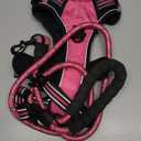 tobeDRI No Pull Dog Harness Adjustable Reflective Oxford Easy Control Medium Large Dog Harness with A Free Heavy Duty 5ft Dog Leash (M (Neck: 14.5"-20.5", Chest: 22"-28"), Pink Harness+Leash)