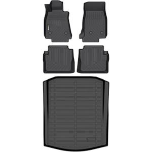 Floor Mats & Cargo Liner Custom for Cadillac CT5 2020-2025 All Weather Protection TPE Heavy Duty Non-Slip Automotive Floor Liners Fits Full Set Accessories, Black