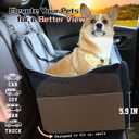 Dog Car Seat for Small Medium Dogs-Safety and Comfy Pet Booster Carseats with 2 Clip-On Satebelt & Storage Pockets,Washable and Detachable Puppy Car Seat for Dogs up to 30 lbs.(H-Black/Grey)