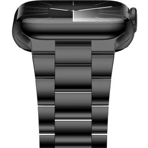 iiteeology Lightweight Stainless Steel Band Designed for Apple Watch Ultra 3 & Ultra 2, Series 1-11, 46mm, 45mm, 44mm, 42mm, Replacement iWatch Bands for Men & Women,Black