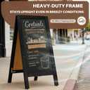 4 THOUGHT Heavy Duty A-Frame Magnetic Chalkboard 40"x20", 0.8" Thickened Solid Pine Wood Sandwich Board, Sturdy Windproof Standing Sign for Outdoor Restaurants, Cafes (Black)