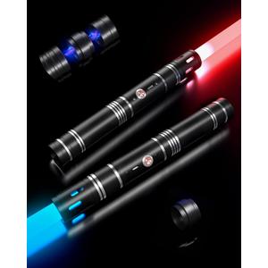 2-in-1 Detachable Lightsaber Toy - 20 Colors, 4 Modes & Sounds, Type-C Rechargeable, Real Lightsaber for Kids and Adults (Silver Ring)