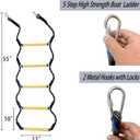 Boat Rope Ladder, 5 Step Heavy Duty 400Lbs Strength Rope Ladder for Inflatable Boat, Fishing Boat, Kayak, Motorboat, Canoeing,