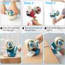 WILLBOND 4 Pack 3 Inch Wide Tape Gun Lightweight Packing Heavy Duty Tape Dispenser Gun for Moving Shipping Box Carton Seal Packing Shipping Dispenser, Red and Blue