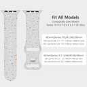 Sport Band Compatible with Apple Watch Band 44mm 45mm 46mm 40mm 42mm 38mm 41mm 49mm, Soft Silicone Waterproof Replacement Strap for iWatch Watch Series 11 10 9 8 7 6 5 4 3 2 1 SE Ultra Women Men (Speckle White)