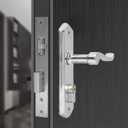 Storm Door Handle Replacement Kit with Lock, Storm Door Lock with Key, Door Mortise Lock Handle Set Fits Door Handle for Interior Door,Storm Universal Door Lock for Left and Right Hands (Silver)