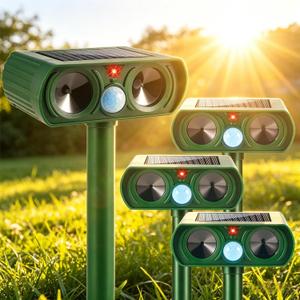 2026 Solar Animal Repellent Ultrasonic Outdoor Cat Deterrent Deer Repellent Devices IP65 Waterproof with Motion Sensor Animal Repeller to Scare Squirrel,Dog,Raccoon,Skunk,Rabbit,Coyote Out of Yard
