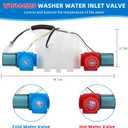 Upgraded W10144820 WPW10144820 rev b Washer Water Inlet Valve Compatible with Whirlp-ool Ken-more May-tag Washing Machine Replace W10140911 AP6015761 AP4371093 W10311458 by Fetechmate