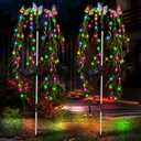 Solar Garden Lights Outdoor Decorative Waterproof, 69LED Swaying Tree Solar Lights for Outside, Butterfly Flower Lights Solar Power Yard Decor for Pathway Patio Lawn Decorations (Color)