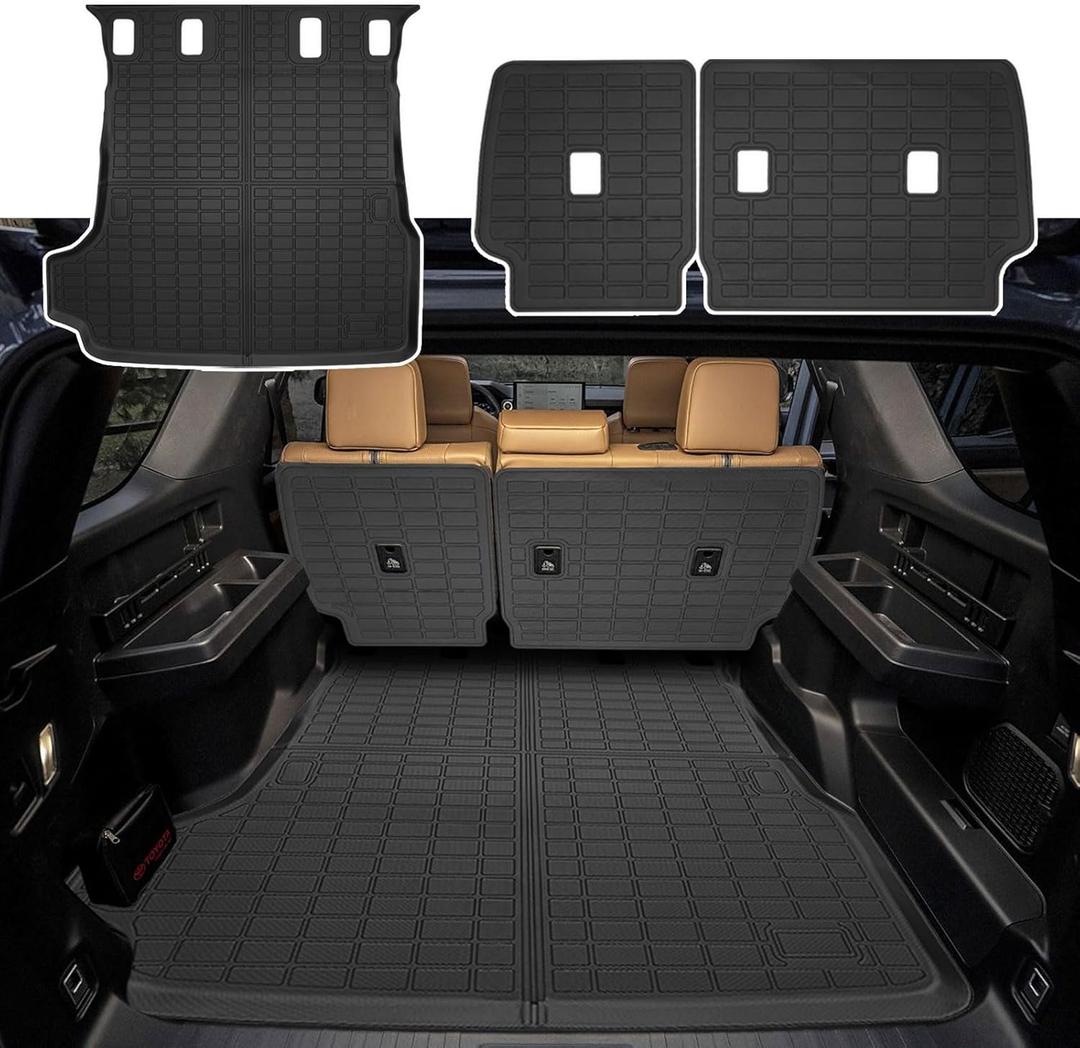 Cargo Mat with Backrest Cover Cargo Liners for Toyota 4Runner 2025 Accessories All Weather TPE Trunk Mat Cover Dog Liners