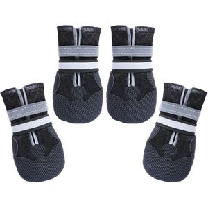 Dimicoo Breathable Dog Boots for Medium Large Dogs,Non-Slip Dog Shoes for Winter Snow and Summer Hot Pavement,Lightweight Paw Protector Dog Booties for Outdoor Walking Indoor Hardwood Floors (L ( Insole Width 2.6" ) for 44~66lb)