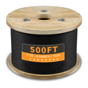 T316 Black 3/16“ Stainless Steel Cable 500ft Wire Rope 7x19 Strands Marine Grade Aircraft Cable 3700lbs Breaking Strength, Cable for Stair Fence Porch Deck Cable Railing, Clothesline & Yard Zipline
