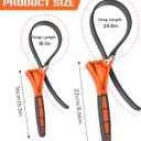 2-Pack Rubber Strap Wrench,Oil Filter Wrench Diameter 4" and 6" Heavy Duty Adjustable Blet Wrench for Jar Opener,Water Filter,Plumbing,Sink,Faucet(Orange)