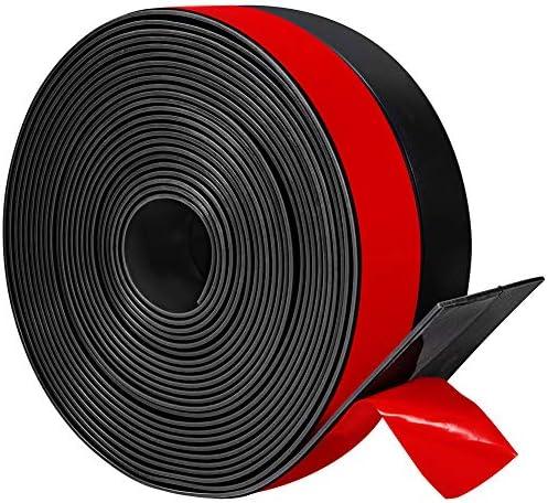 TORRAMI Silicone Weather Stripping 1 inch Width 20 Feet Length, Seal for Door Under Bottom, Gap, Side, Glass Shower Door, Sliding Door,Windows, Black