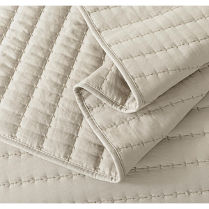 Coverlet 90"x90", Pillowcase 20"x26", Beige