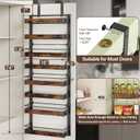8 Tier Over The Door Pantry Organizer, 2 IN 1 Wall Mount or Metal Hanging Spice Rack for Pantry Organizers and Storage, Seasoning ShelvesAdjustable Basket with Hooks for Kitchen Cabinet and Closet