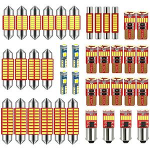 12V 31MM DE3175 36MM 6418 41MM 6411 T10 2825 BA9S 64111 T5 74 6615F 6612F LED bulb Combo Kit 6000K White for Car Truck Interiors Map Dome Trunk Cargo Door Courtesy License Plate Light 40-Pack